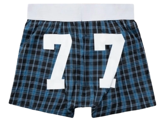 YORI SPORT BLUE CHECK BOXERS (2 PACK)