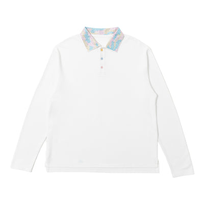 Ice On My Neck LS Polo - White Description
