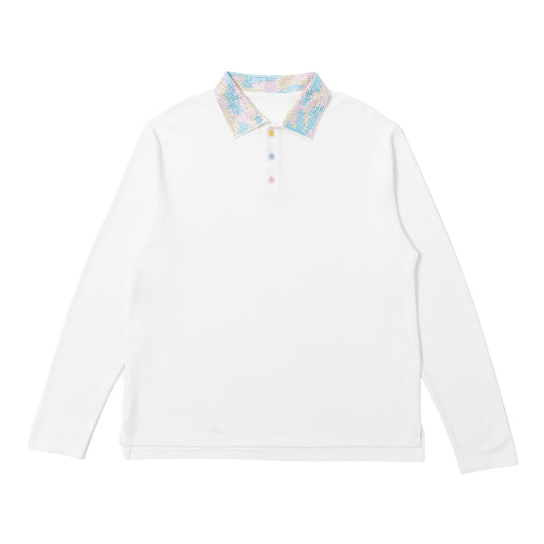 Ice On My Neck LS Polo - White Description