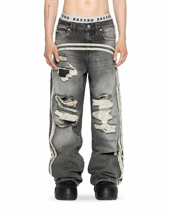 Racer Worldwide Grey Track Jeans
