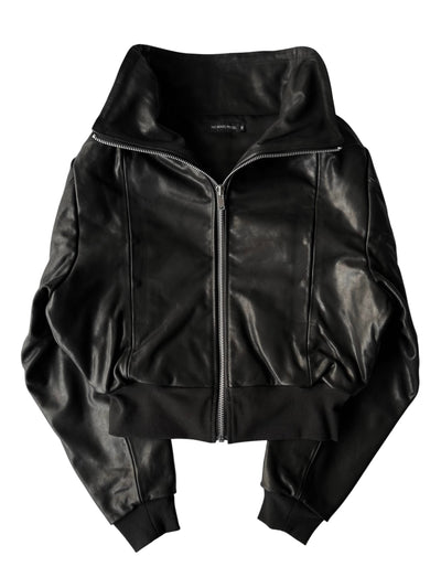 HIGH COLLAR LEATHER JACKET