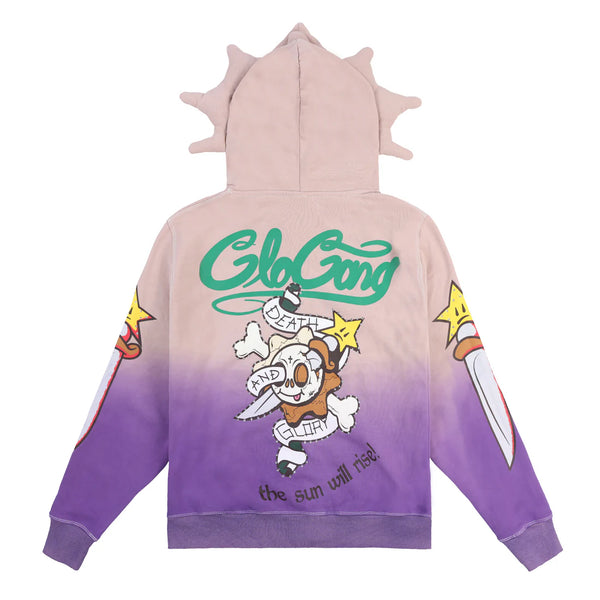 GLO GANG Death and Glory Full Zip Hoodie (Purple)