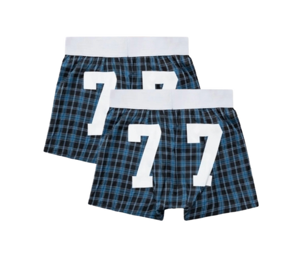 YORI SPORT BLUE CHECK BOXERS (2 PACK)