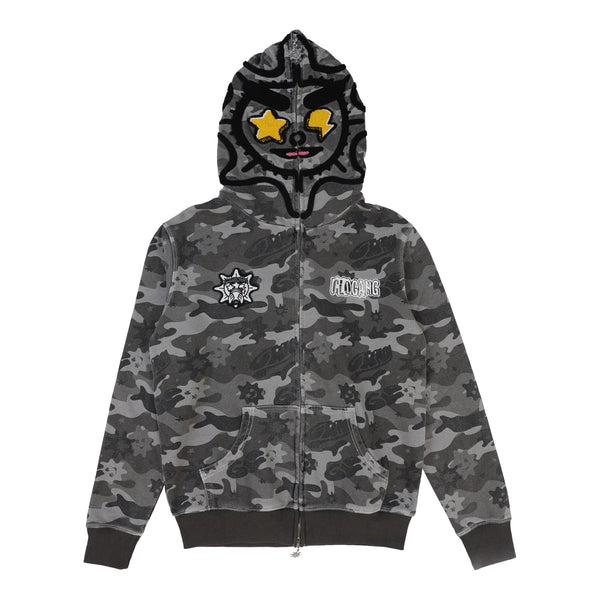GLO GANG The Glory Full Zip Hoodie (Grey Wash Camo)