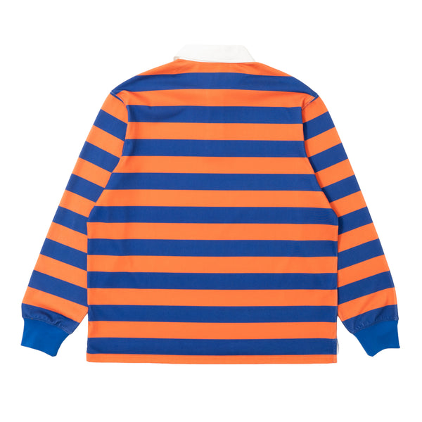 Yumi Striped LS Polo - Orange/Blue
