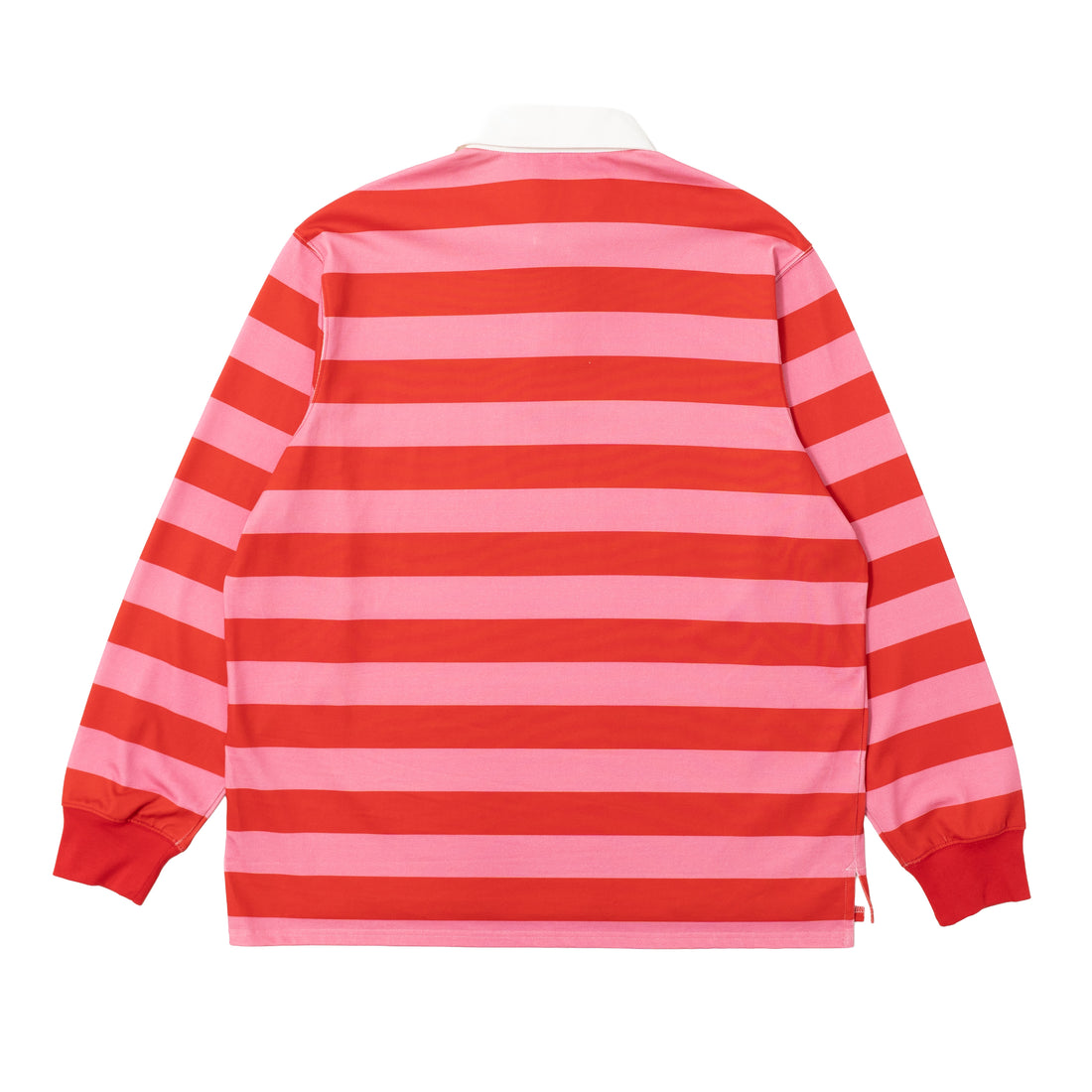 Yumi Striped LS Polo - Pink/Red