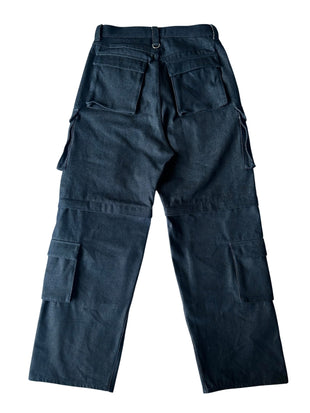 NO MASS PROD. 015RAW 2WAY CARGO BAGGY JEANS (INDIGO)