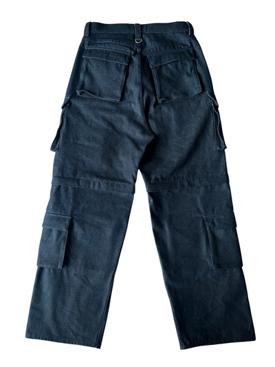 NO MASS PROD. 015RAW 2WAY CARGO BAGGY JEANS (INDIGO)
