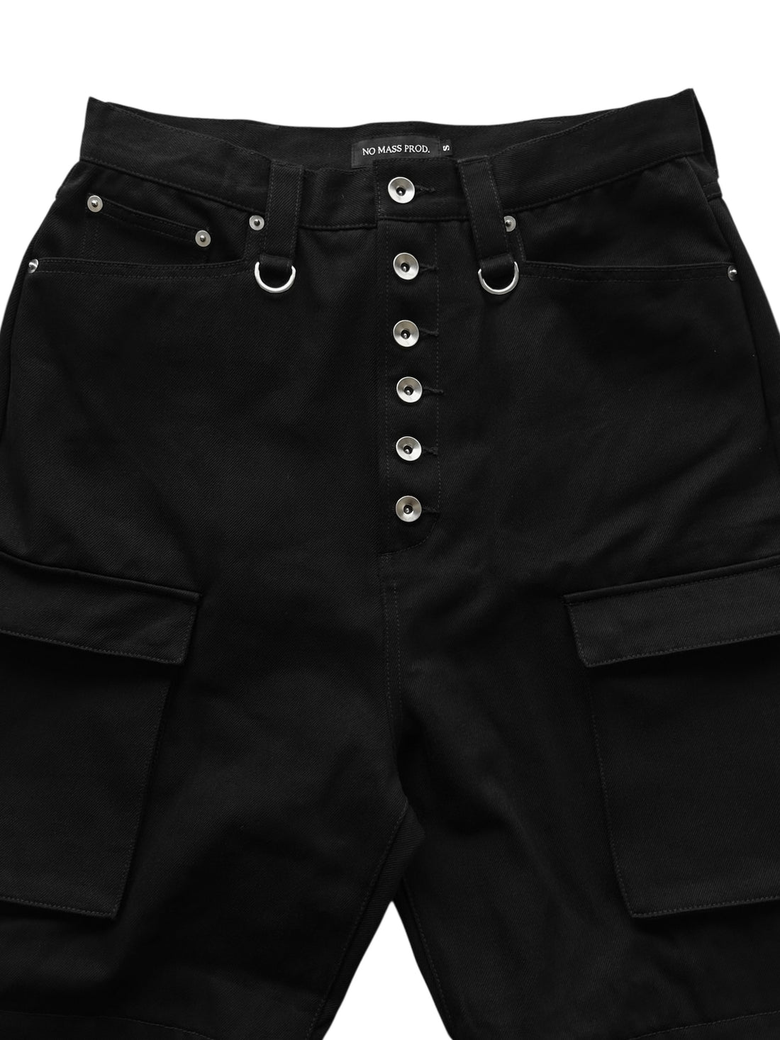 NO MASS PROD. 015RAW 2WAY CARGO BAGGY JEANS (BLACK)