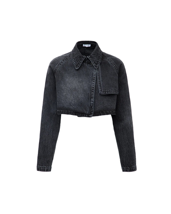 PRIX PRIX DENIM STONE WASHED BABY JACKET GUNMETAL